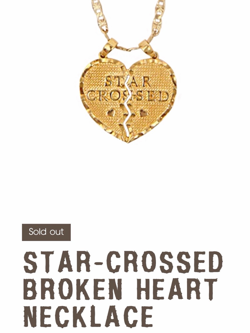 Kacey Musgraves Star Crossed Gold Broken Heart Necklace